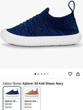 Jan & Jul Xplorer 3D Knit Kids Slip-On Shoes - Navy